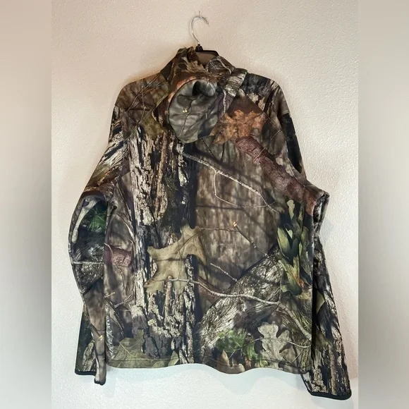 Mossy Oak~Men’s Fleece Hoodie~Built In Neck Gaiter~Zippered Front Pouch~Size L - Picture 11 of 13